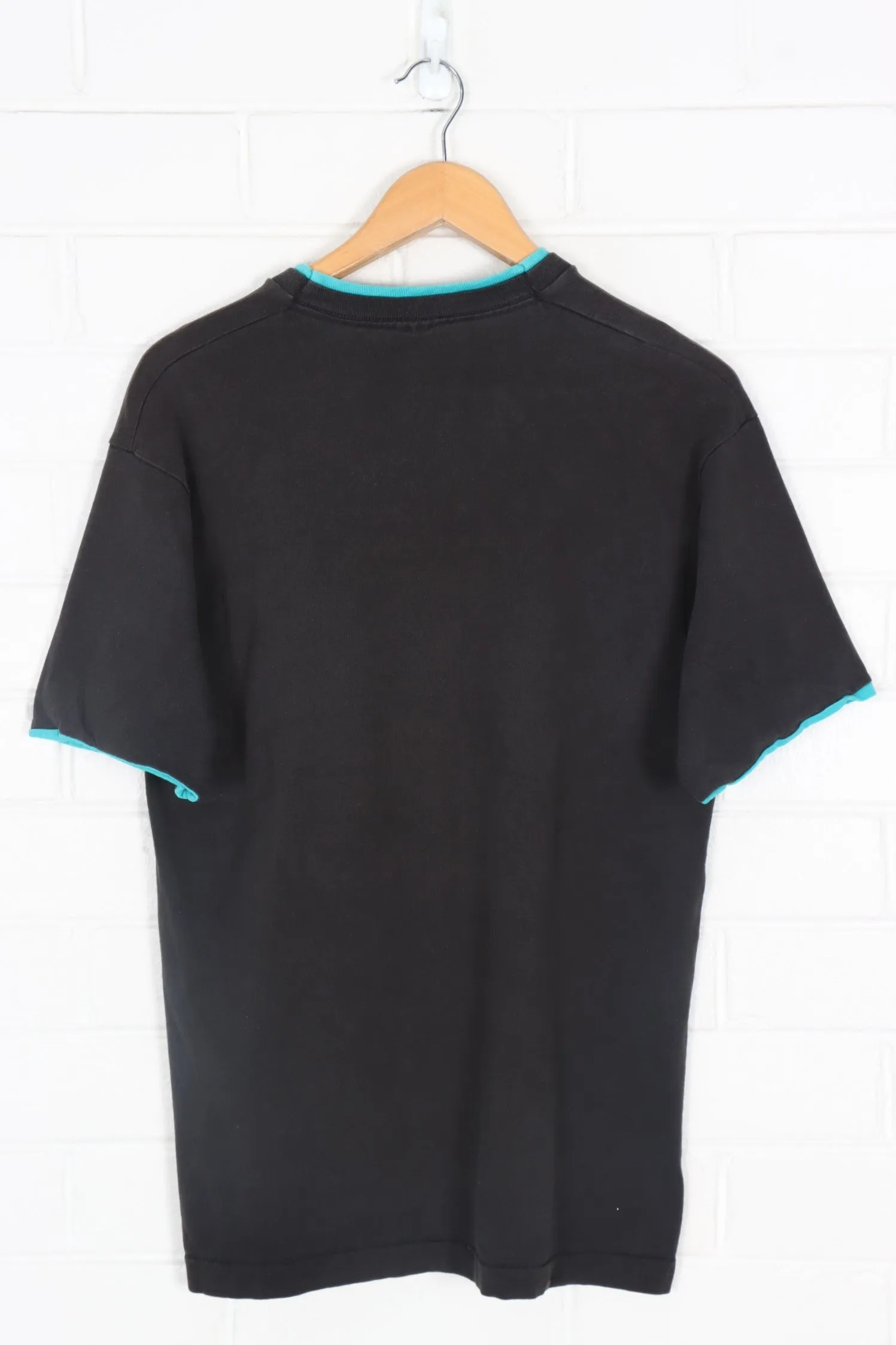 1990 Vintage Teal 'Save the Rainforest' Conservation Double Collared Tee (M)