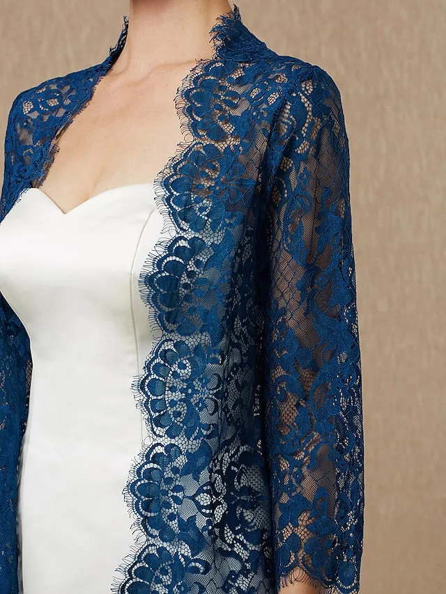 3/4 Length Sleeve Coats / Jackets Lace Wedding / Party / Evening Women's Wrap With Lace