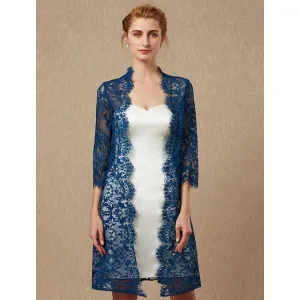 3/4 Length Sleeve Coats / Jackets Lace Wedding / Party / Evening Women's Wrap With Lace