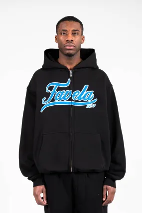 3D COLLEGE BLACK BLUE/WHITE FRONTZIP