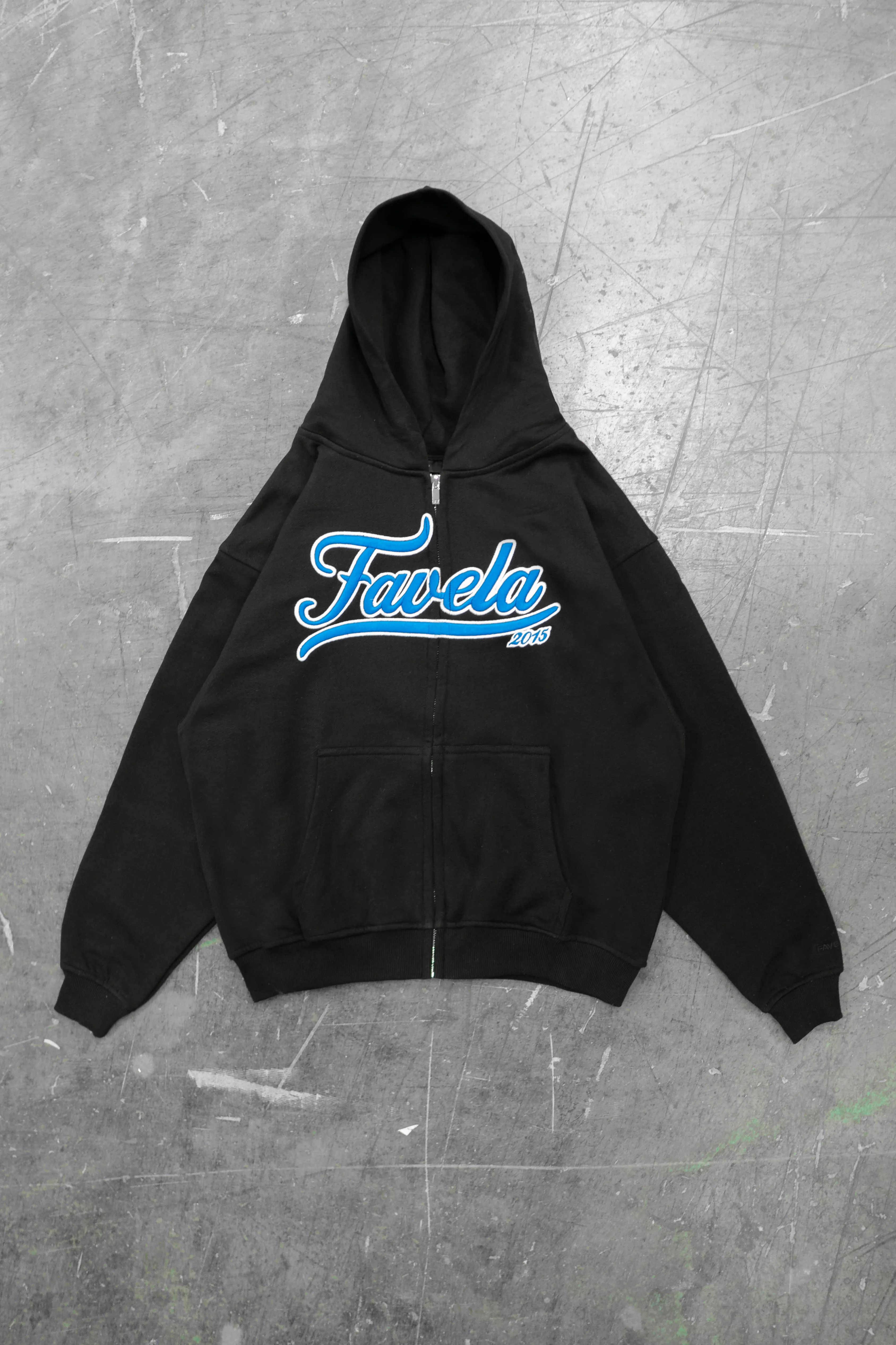 3D COLLEGE BLACK BLUE/WHITE FRONTZIP