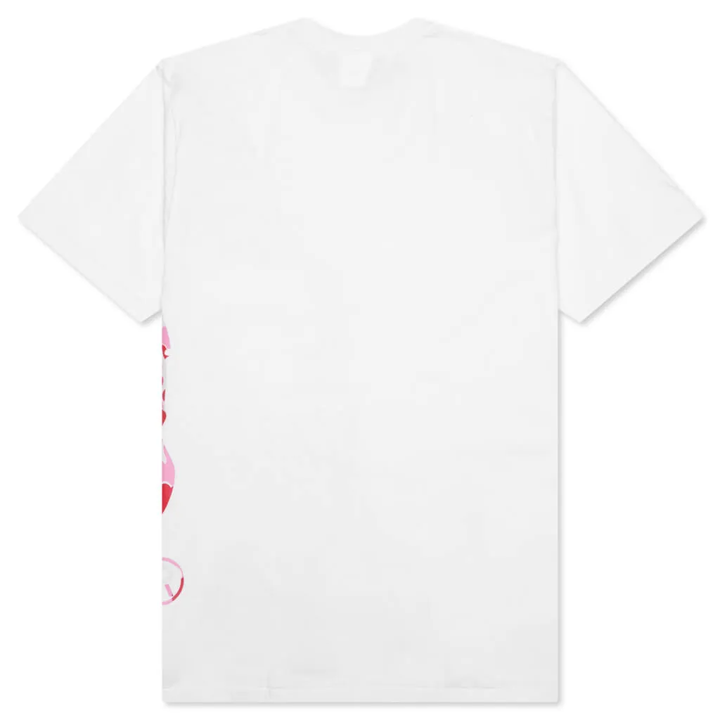 Abc Camo Side Big Ape Head Tee - White/Pink