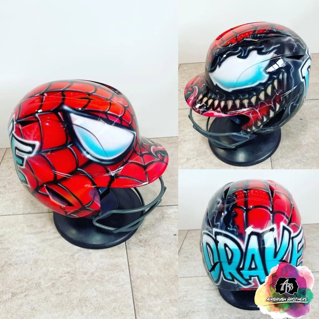 Airbrush Spiderman & Venom Design (Full Helmet)