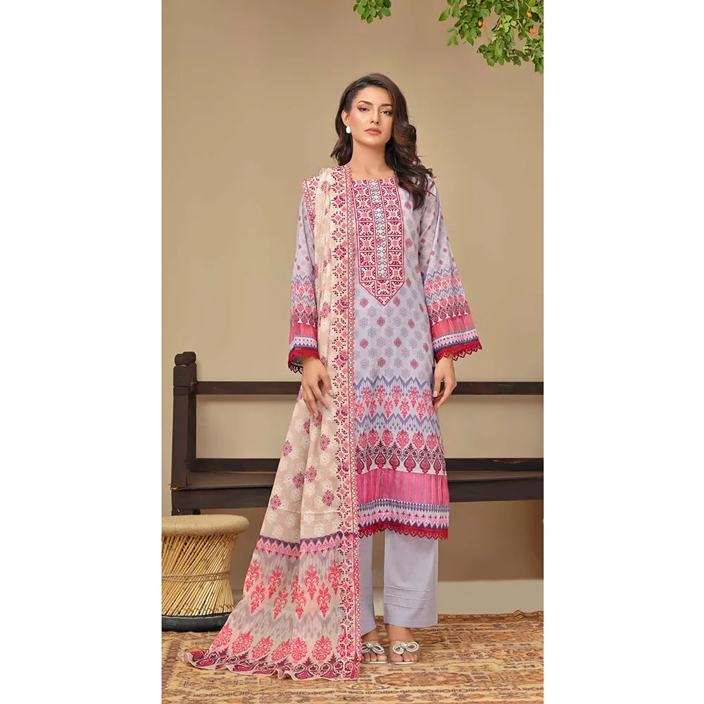 Amaya Lawn Printed Embroidered Unstiched 3Pcs Suit - 1