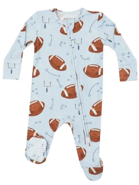 Angel Dear - Blue Footballs Zipper Footie