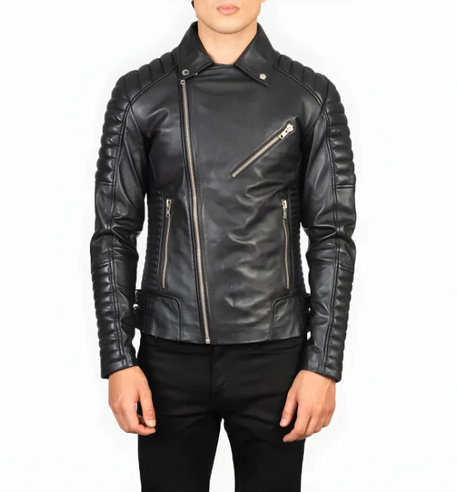 Armand Maroon Leather Biker Jacket