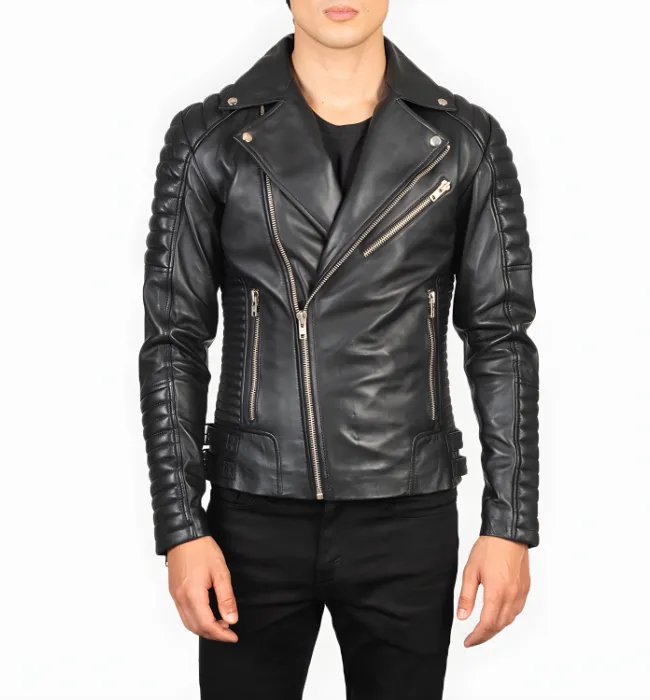 Armand Maroon Leather Biker Jacket