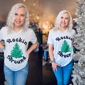 Ash Fleck {ROCKIN' AROUND} Vintage Christmas Tree V-Neck Tee