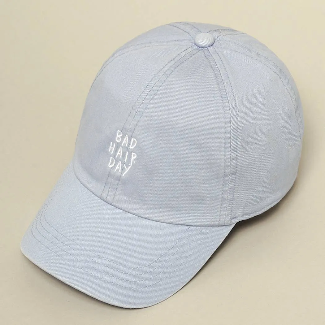 Bad Hair Day Embroidered Cotton Baseball Cap