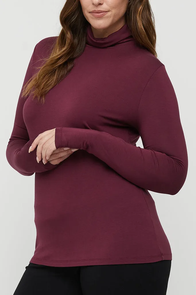 Bamboo Turtle Neck - Burgundy