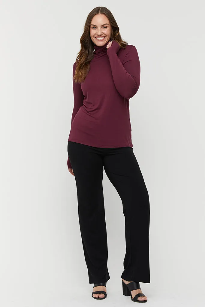 Bamboo Turtle Neck - Burgundy