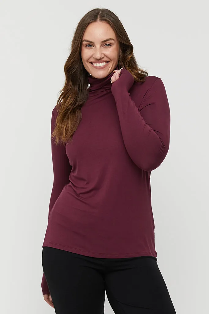 Bamboo Turtle Neck - Burgundy