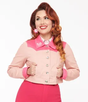 Barbie X Unique Vintage Pink Barbie Denim Western Jacket