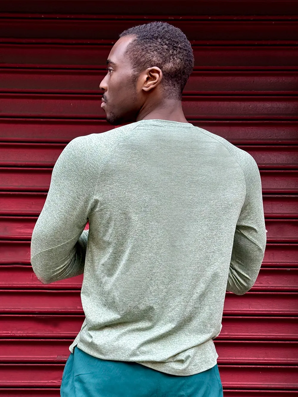 BARRY'S SAGE GREY RAGLAN LONG SLEEVE