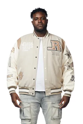 Big And Tall Torch Varsity Jacket - Clay