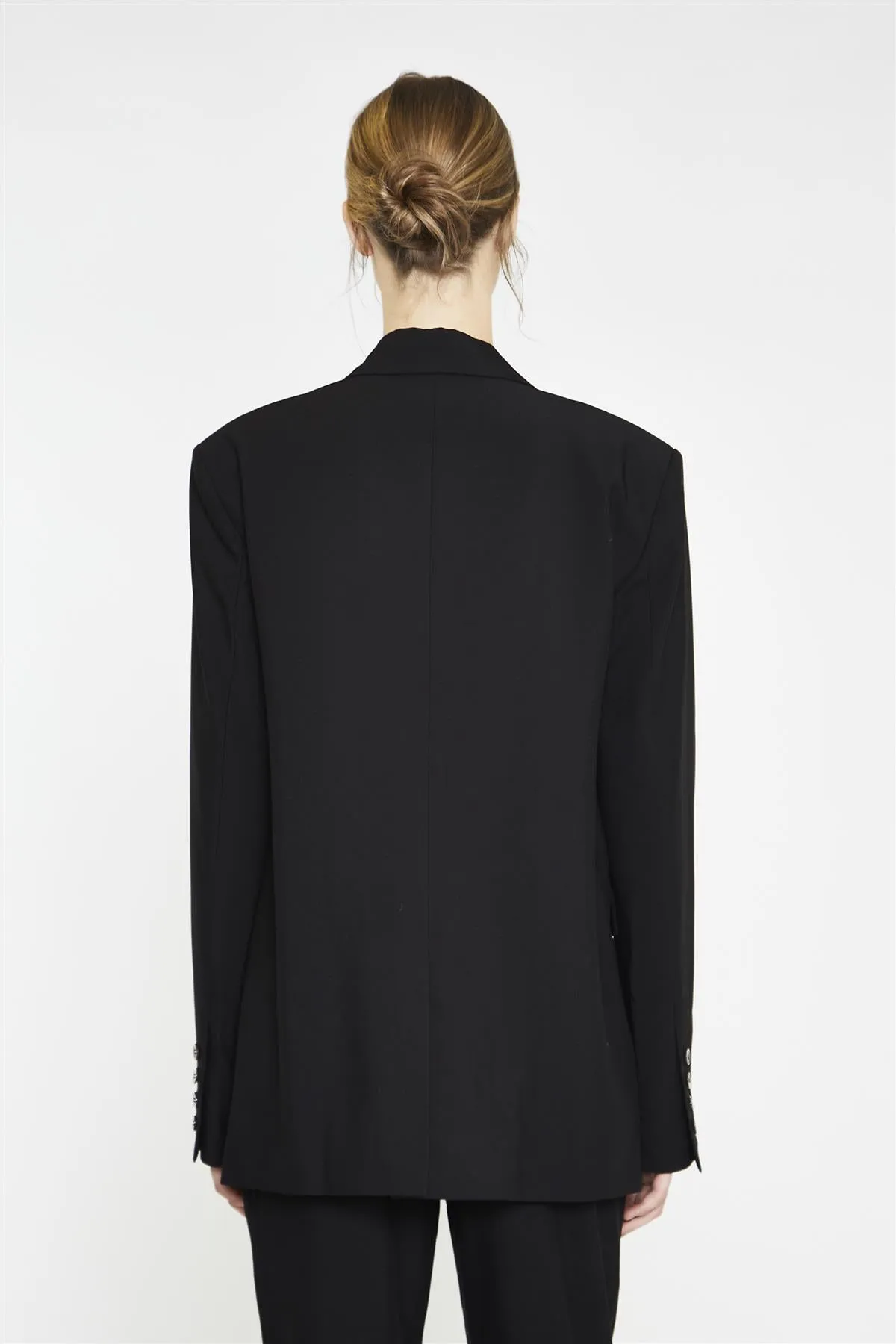 Black Single Breast Oversized-Blazer