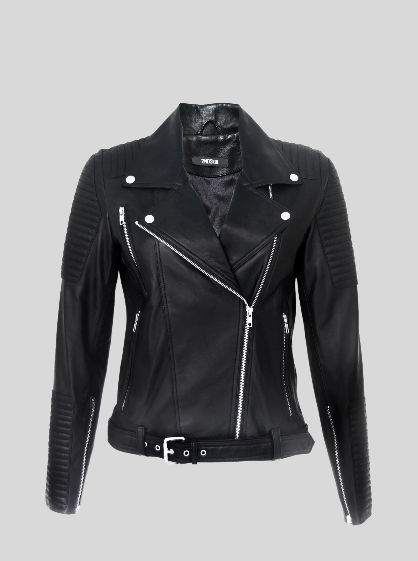 BLAKE LEATHER BIKER JACKET - BLACK