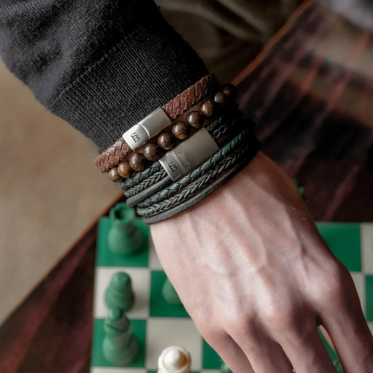 Bonacci Leather Bracelet Green