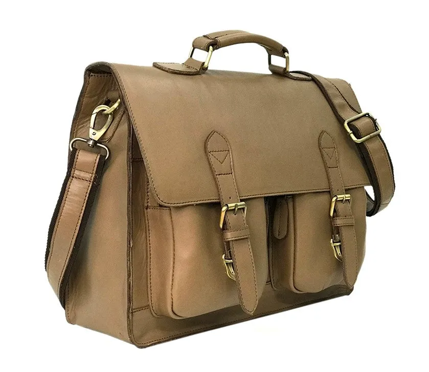 Brazilian Cowhide Executive Taupe Messenger Bag