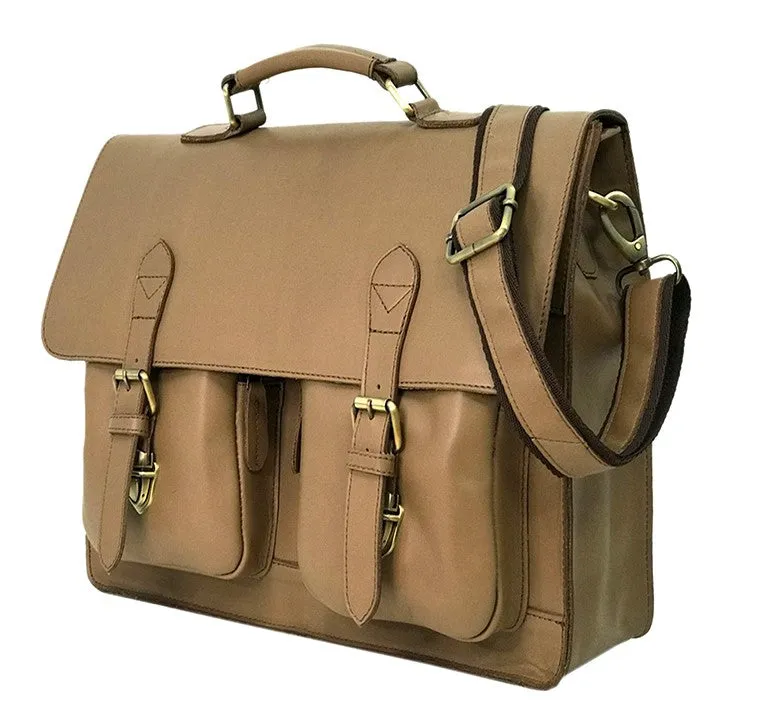 Brazilian Cowhide Executive Taupe Messenger Bag