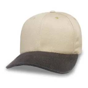 Cream with Black Visor - Structured Baseball Cap