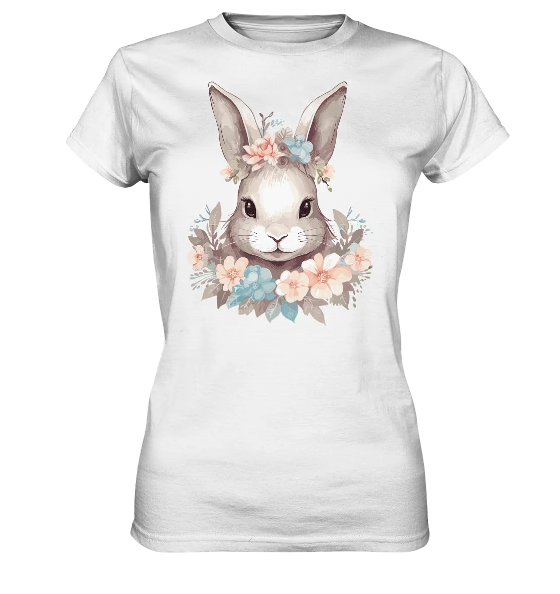 Damen T-Shirt mit Blumen Hase Motiv "Boho Bunny"