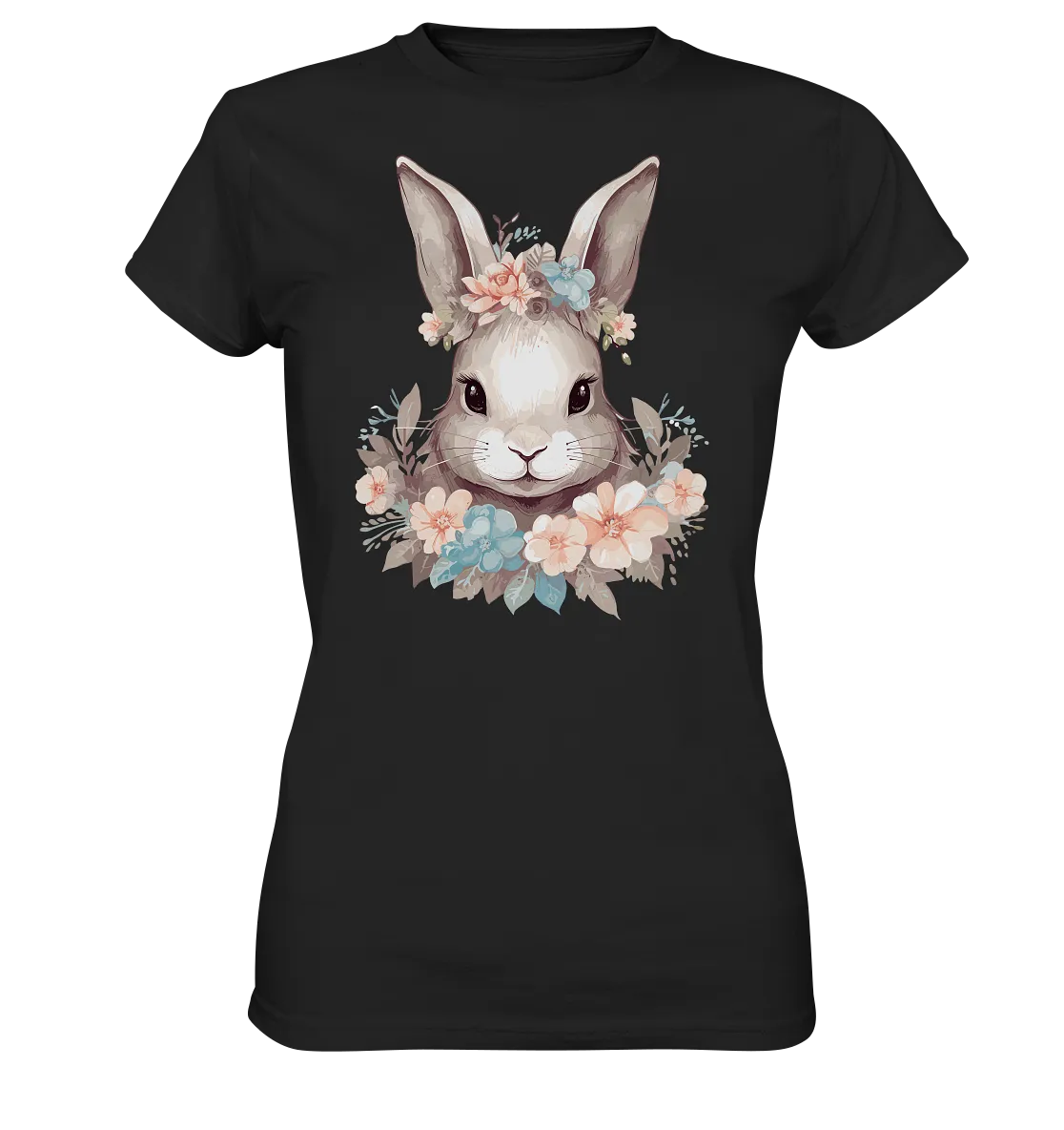 Damen T-Shirt mit Blumen Hase Motiv "Boho Bunny"