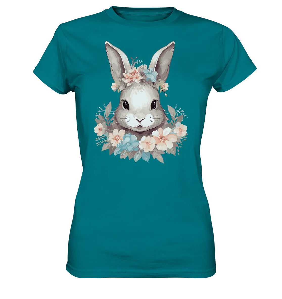 Damen T-Shirt mit Blumen Hase Motiv "Boho Bunny"