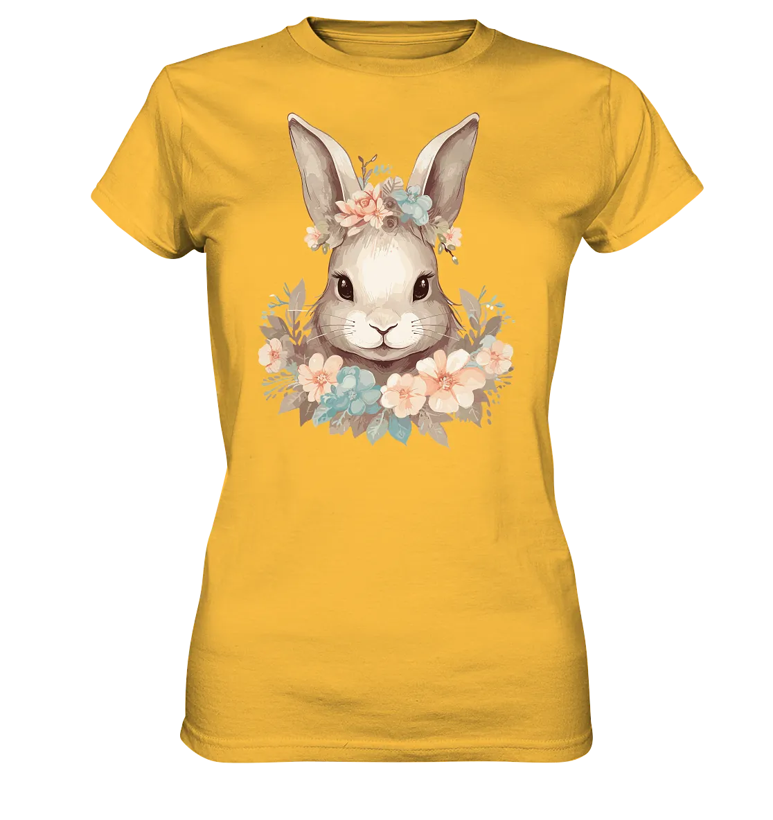 Damen T-Shirt mit Blumen Hase Motiv "Boho Bunny"