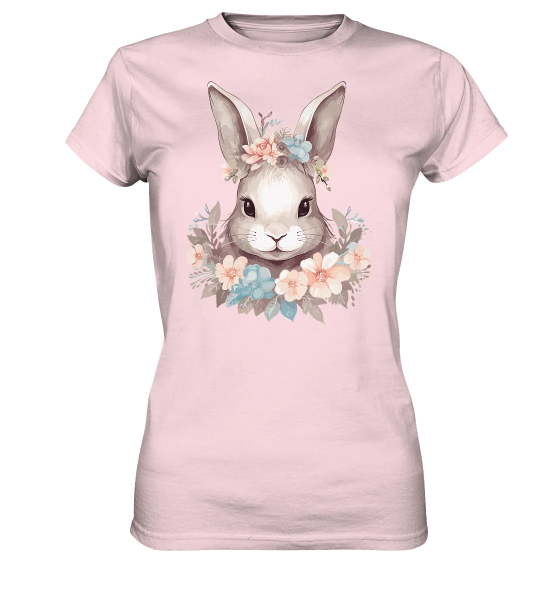 Damen T-Shirt mit Blumen Hase Motiv "Boho Bunny"