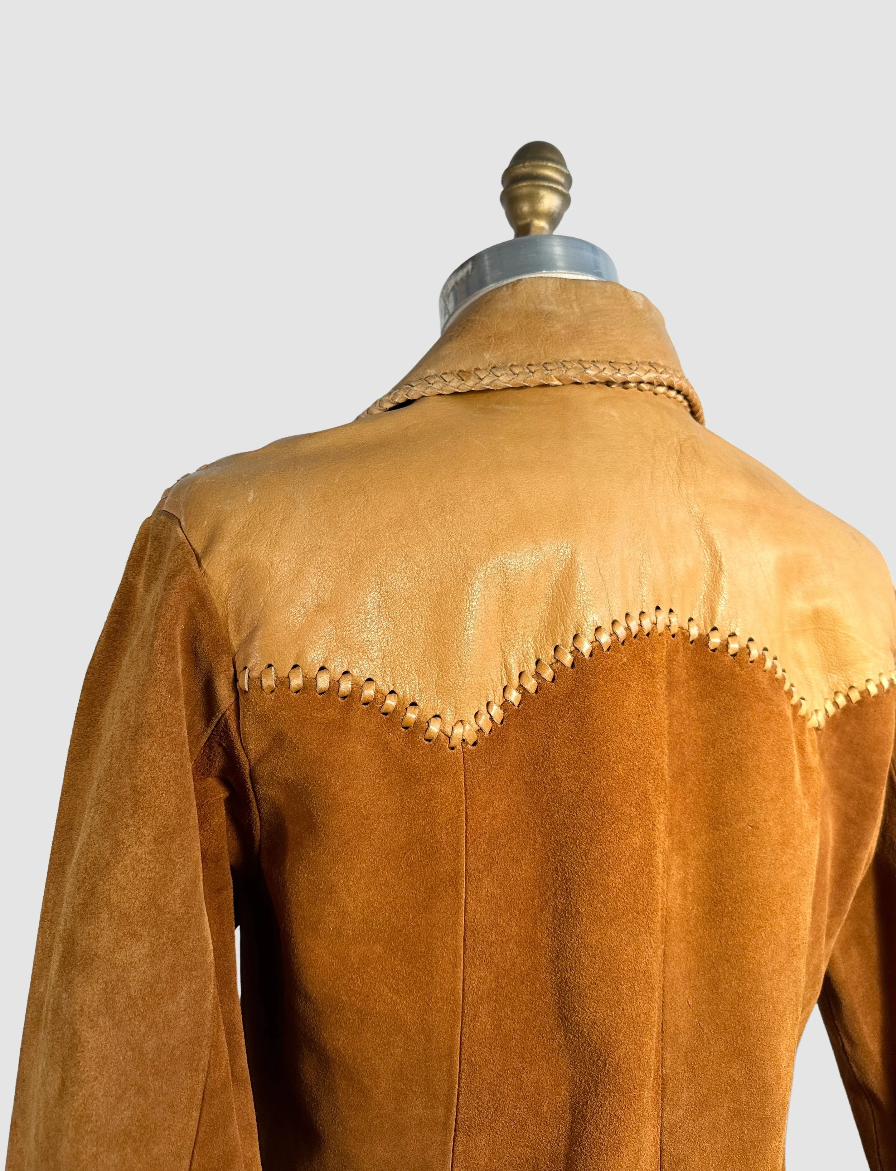 EARTHWAYS 70s Leather & Suede Hippie Jacket   40 Medium