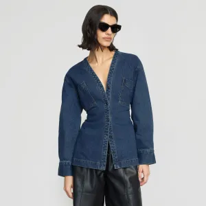 Emmett Structured-Sleeve Denim Jacket