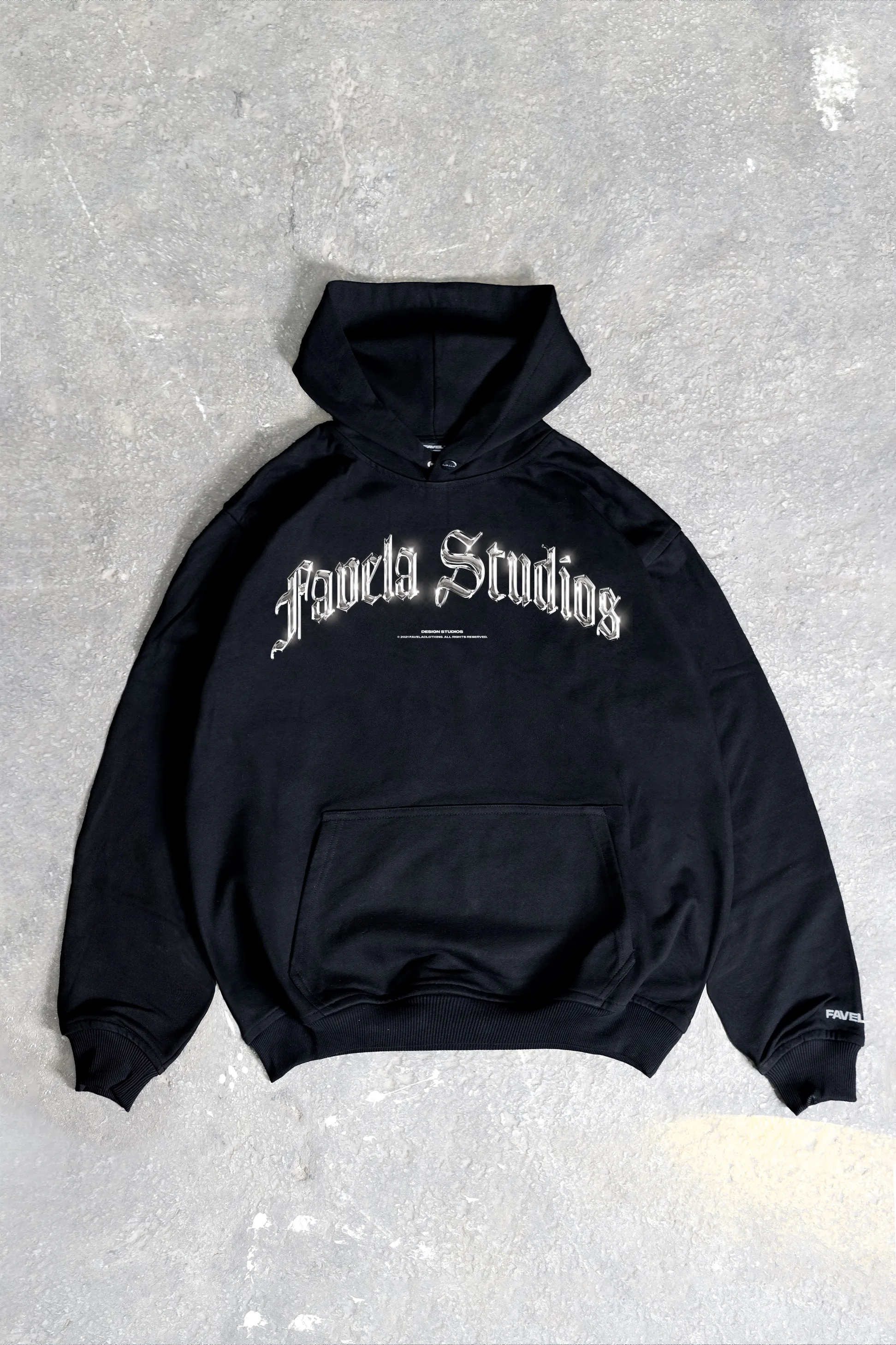 FAVELA STUDIOS CHROME BLACK HOODIE