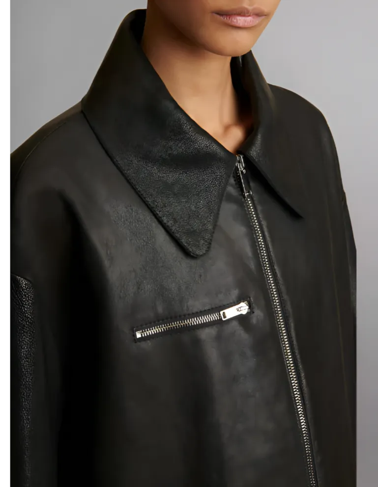 Gellar Collared Leather Jacket