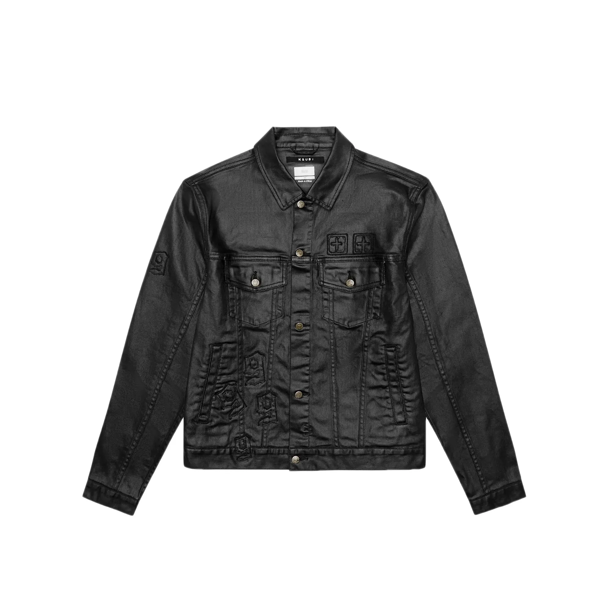 Ksubi Mens Classic 999 Black Wax Jacket