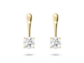 Lab-Grown Diamond 1ct. tw. Round Brilliant Solitaire Ear Jacket Earrings | White