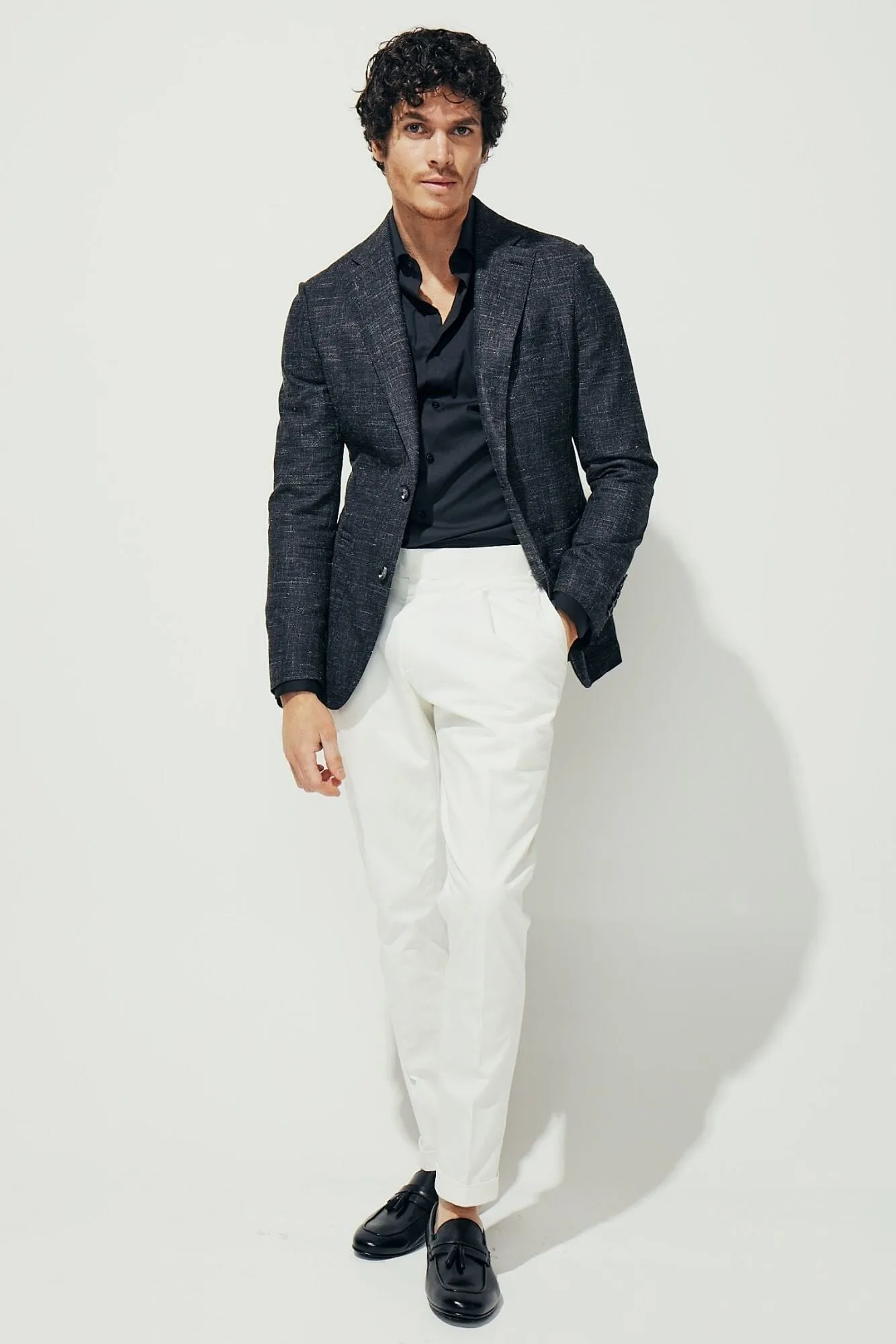 Liam Sports Jacket - Black Chambray