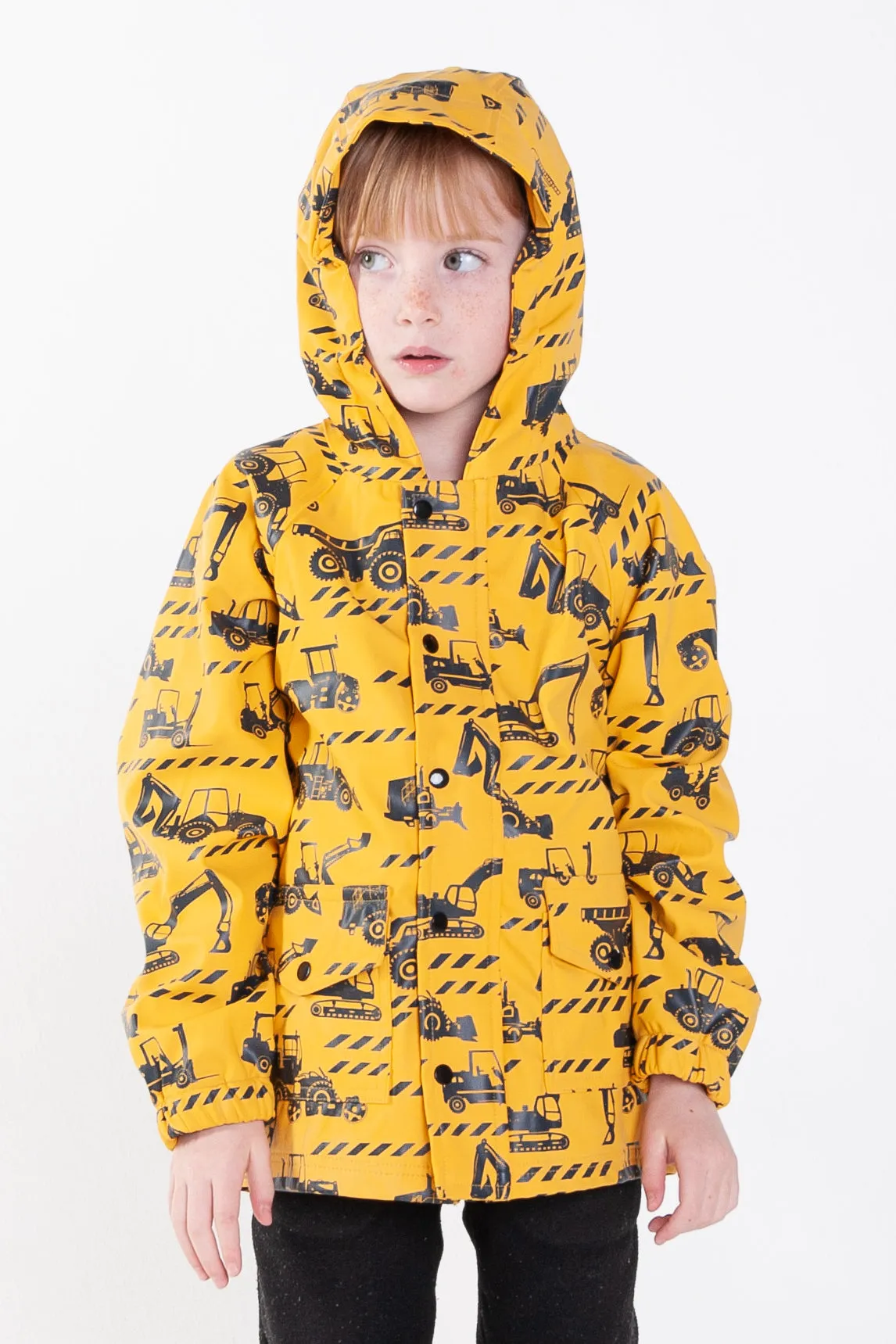 Lined Rain Jacket, Construction Vehicles (runs large, recommend sizing down)