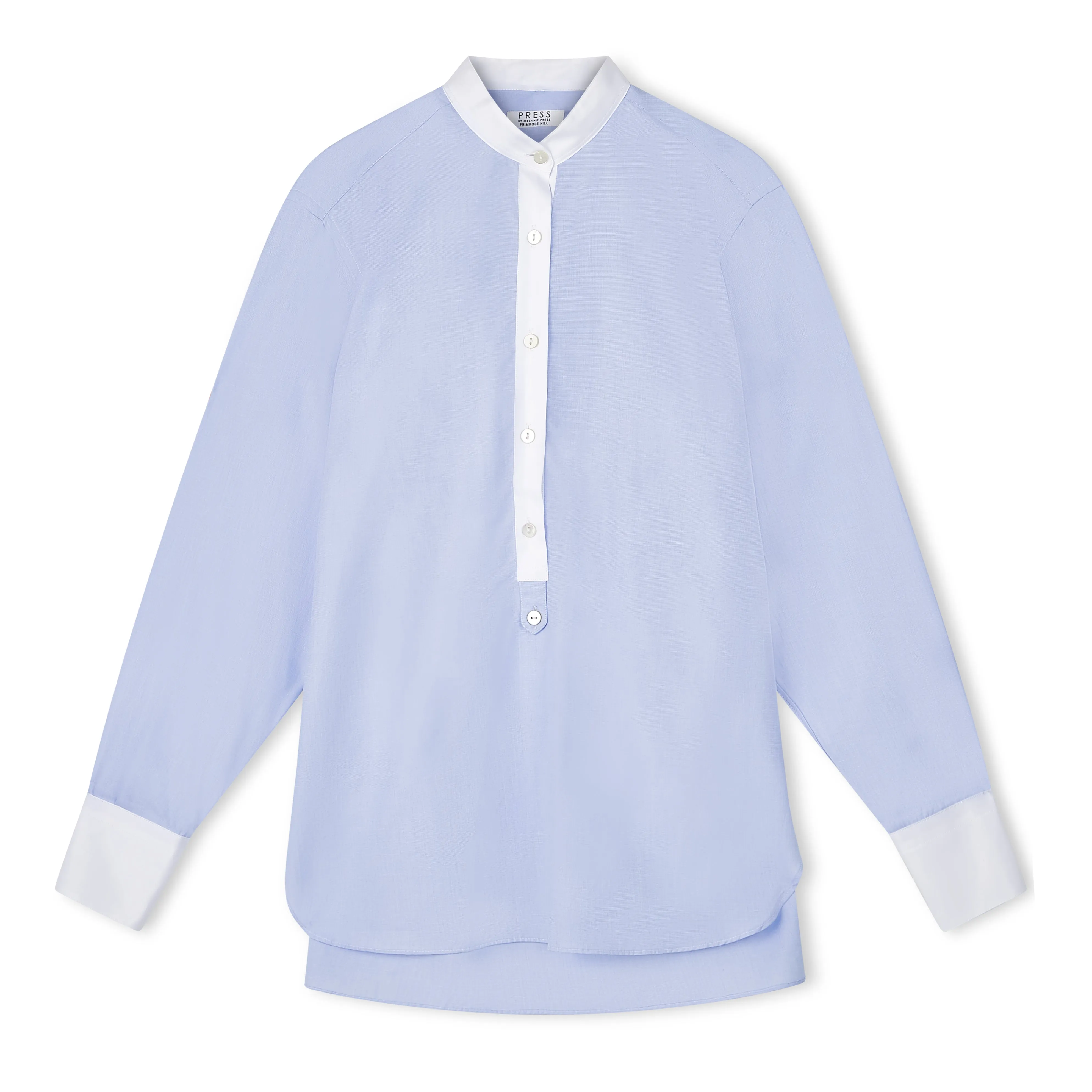 Matilde Blue Shirt With White Trim