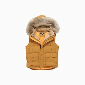 Men's Yukon Fur Lined Hooded Puffer Vest