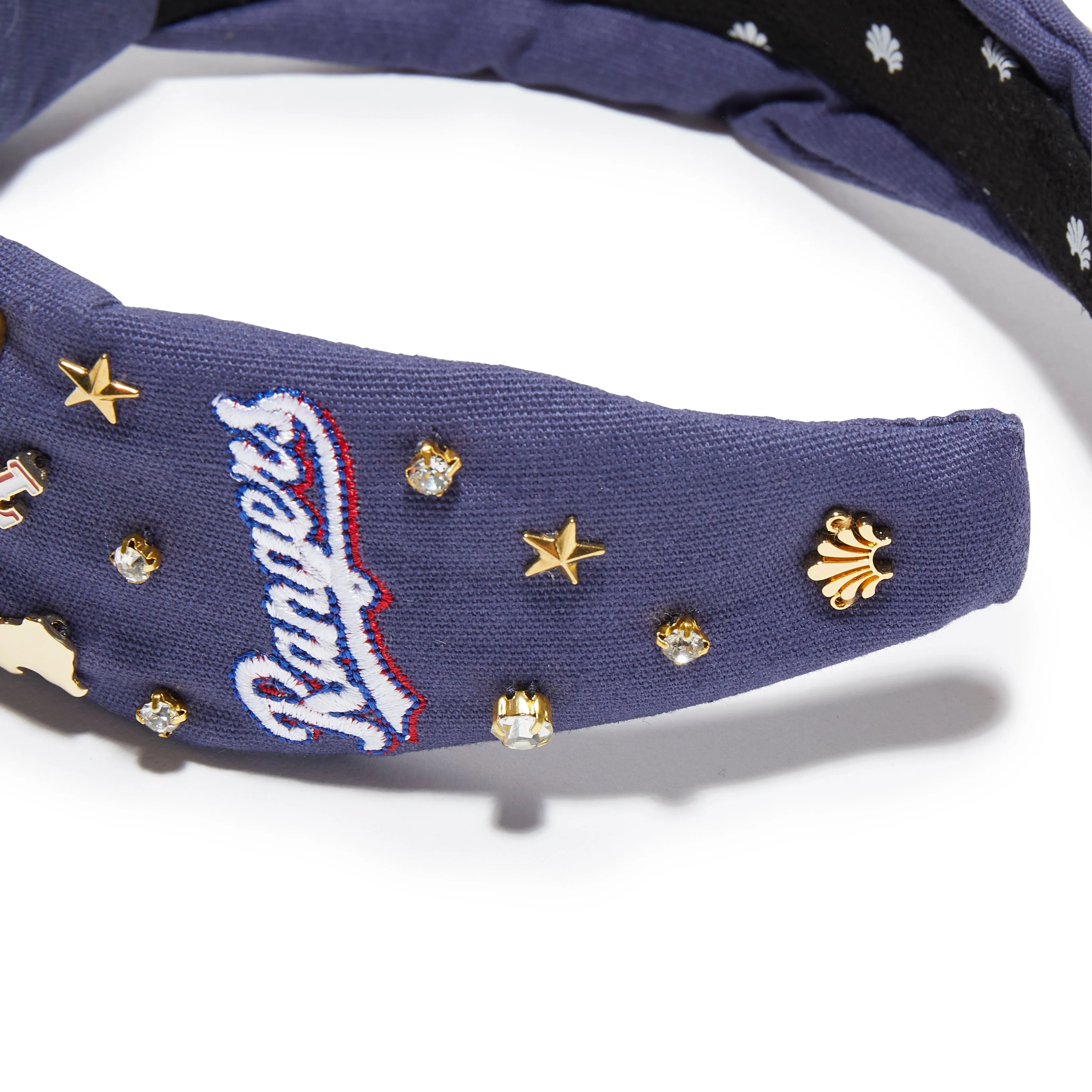 NAVY TEXAS RANGERS EMBELLISHED KNOTTED HEADBAND