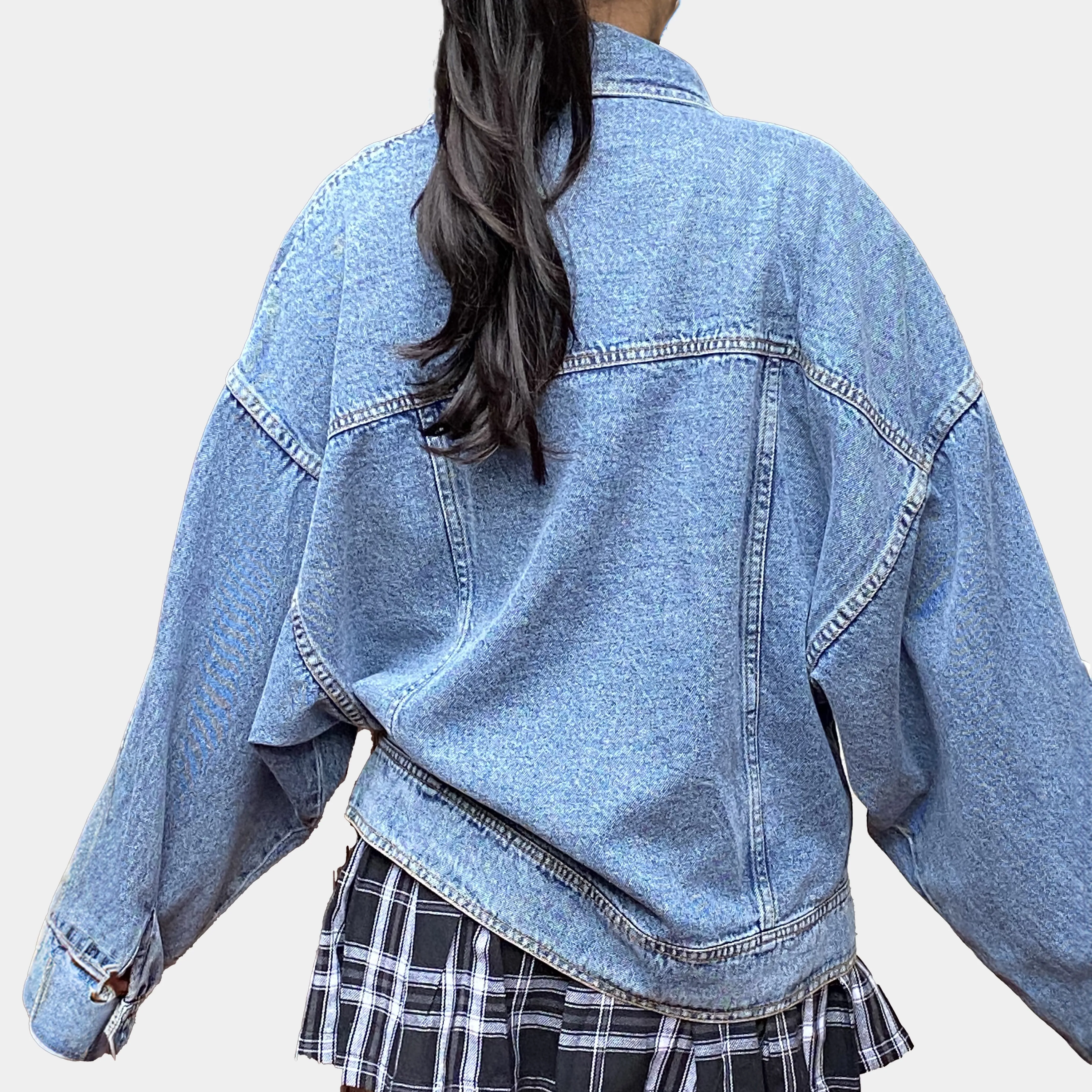 Oversized Batwing Denim Jacket