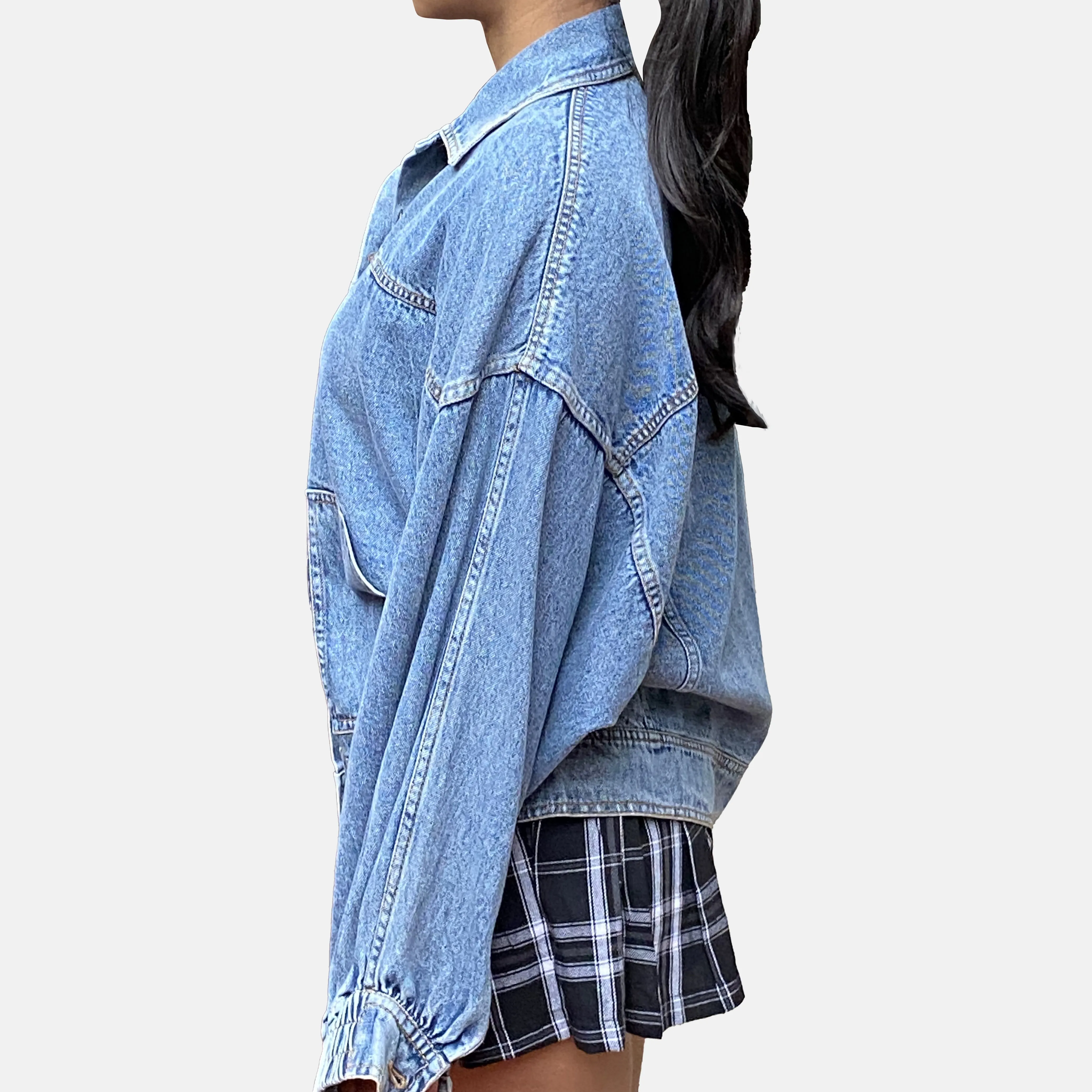 Oversized Batwing Denim Jacket