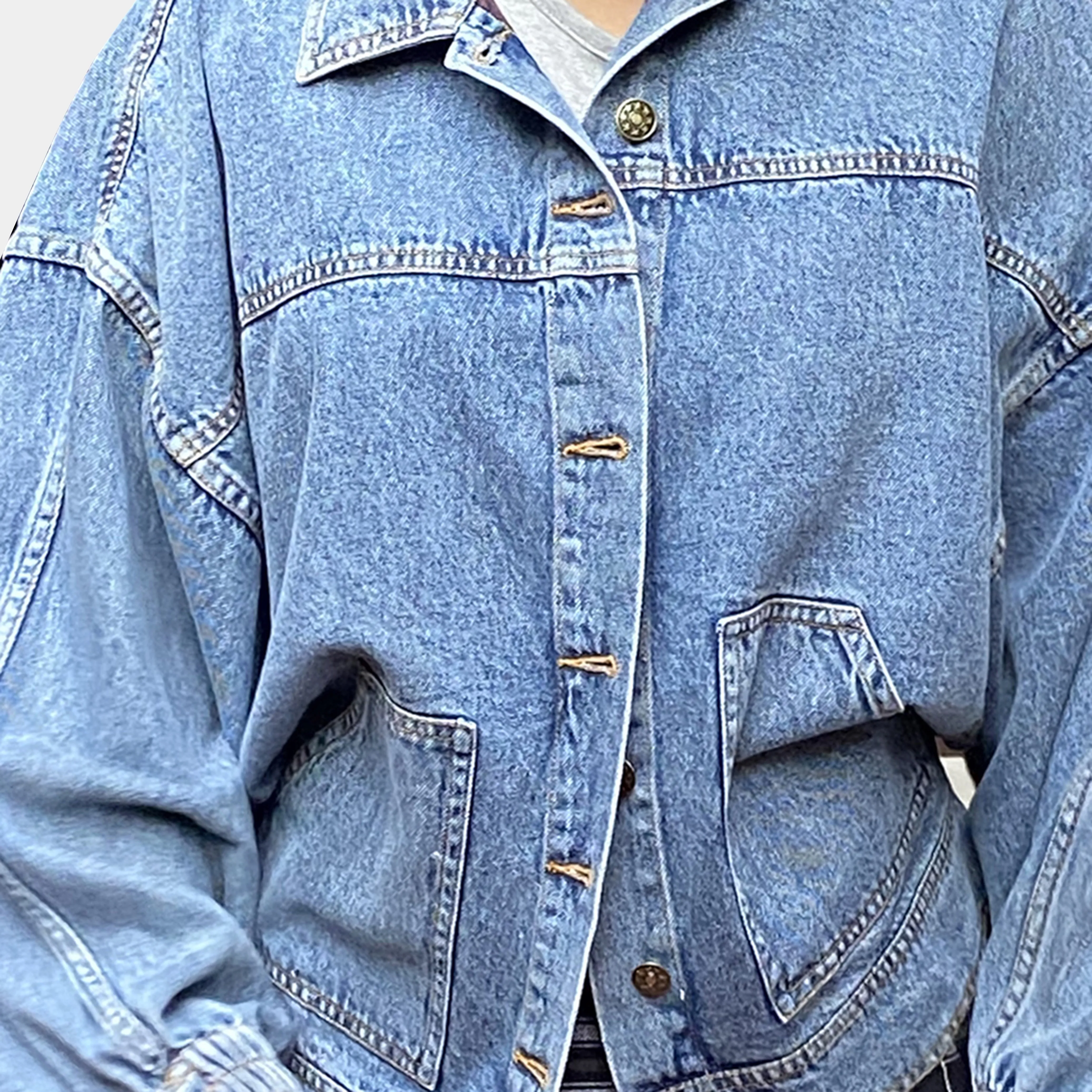 Oversized Batwing Denim Jacket