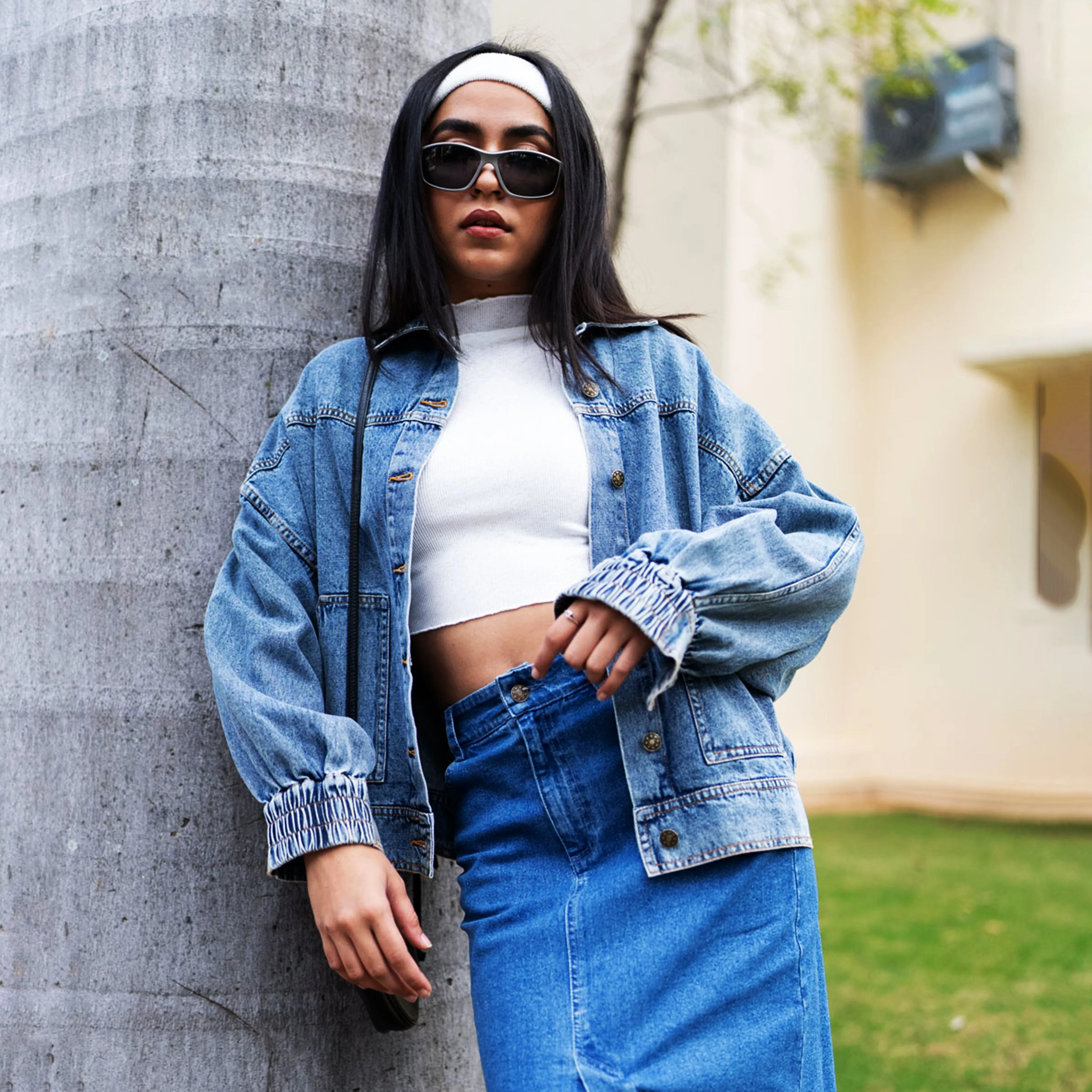 Oversized Batwing Denim Jacket