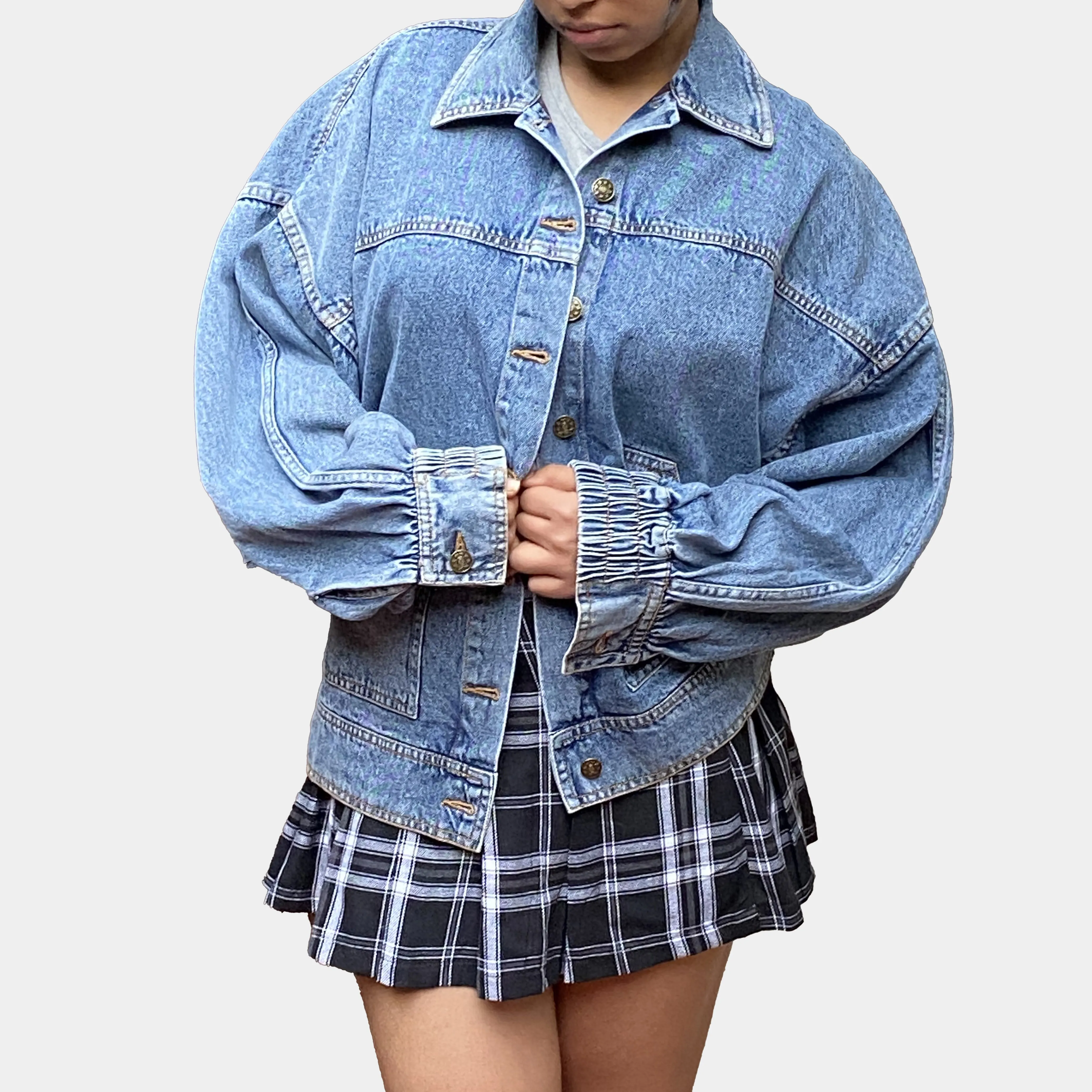 Oversized Batwing Denim Jacket