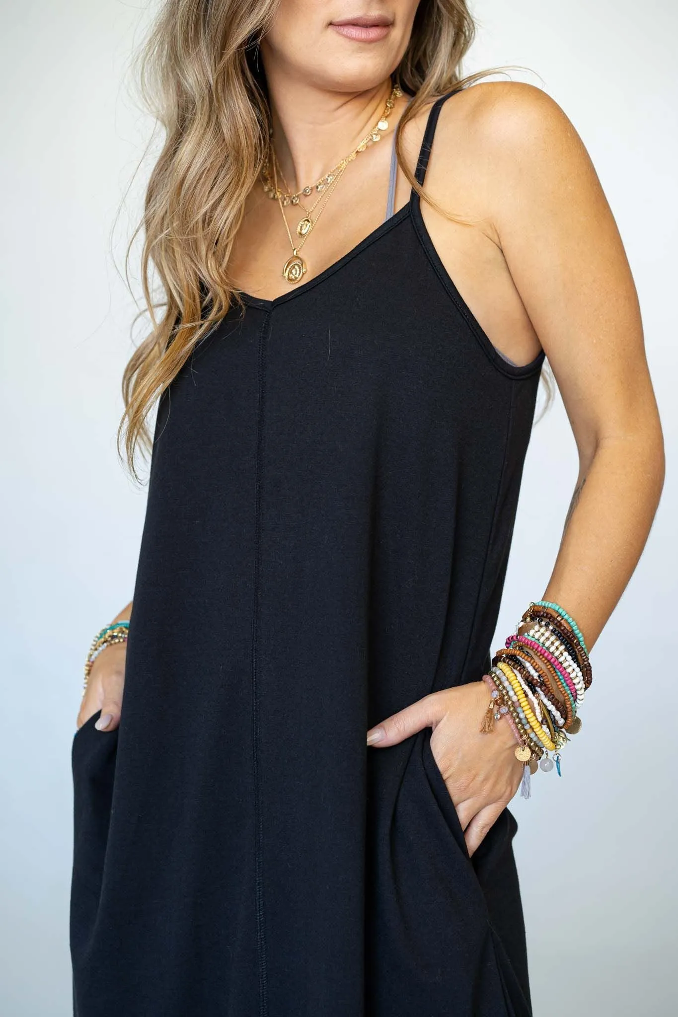 Perfect Round Hem Bralette Maxi Dress - Black