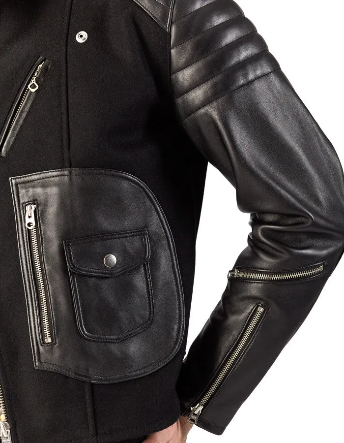 RACER - Leather & Wool Biker Jacket