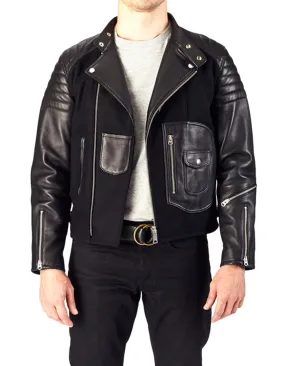 RACER - Leather & Wool Biker Jacket