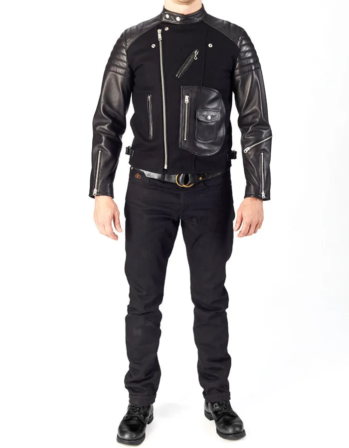 RACER - Leather & Wool Biker Jacket